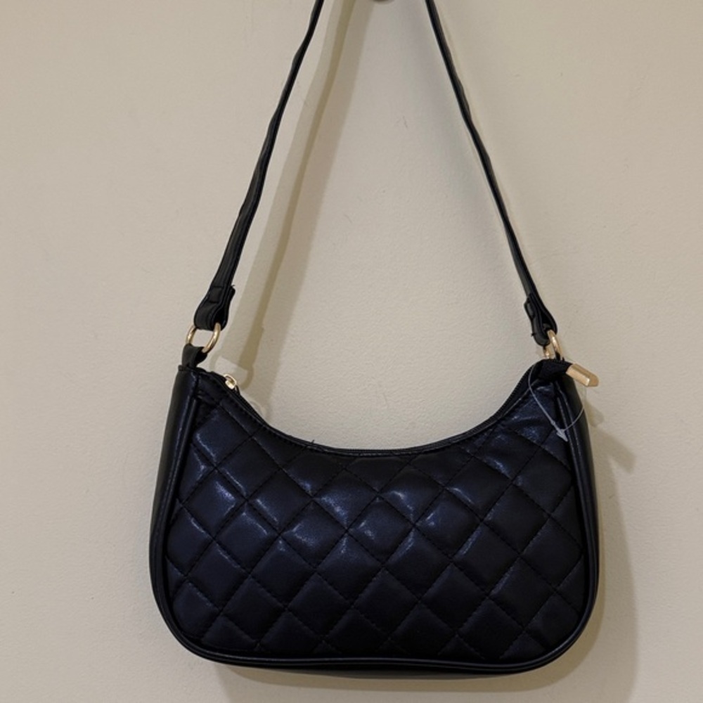 Chic Small Black Quilted Shoulder Bag Faux Leather Women’s Boho classic bag